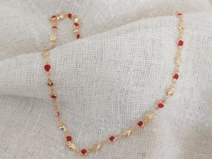 Chocker Coração Liso E Zircônia Colorida Banhado A Ouro 18k