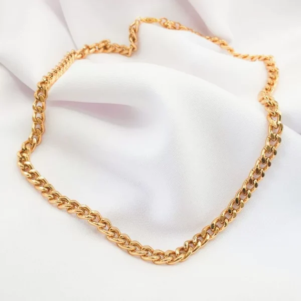 Colar Grumet 45cm Semijoia Banhado Ouro 18k