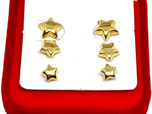 kit de brincos par atres furos, folheados em ouro 18 k