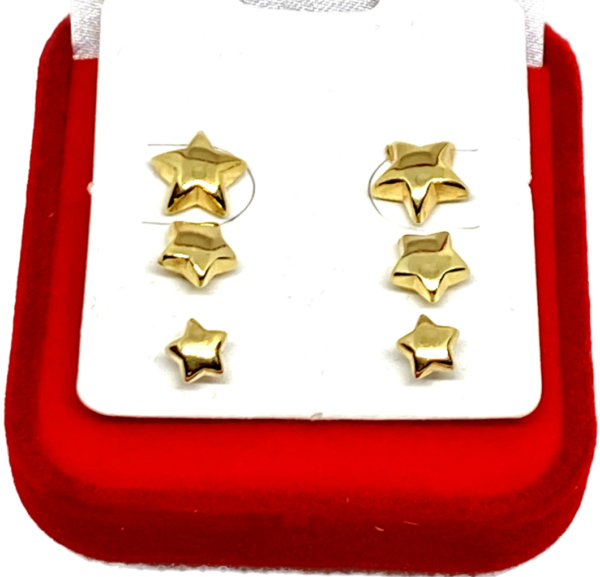 kit de brincos par atres furos, folheados em ouro 18 k