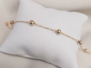 Pulseira De Bolinhas Pequena Banhado A Ouro 18k