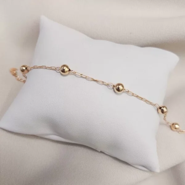 Pulseira De Bolinhas Pequena Banhado A Ouro 18k