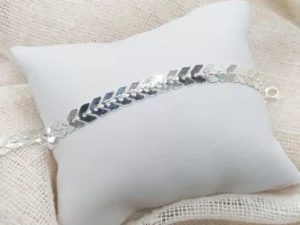 Pulseira de Escamas, Banhado a Prata 925