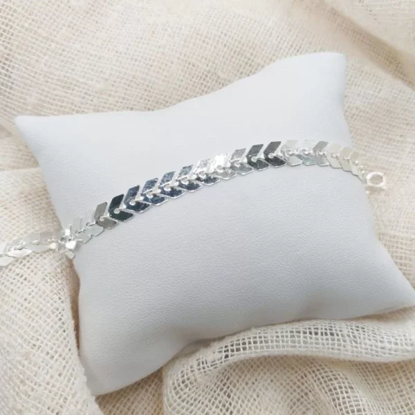 Pulseira de Escamas, Banhado a Prata 925