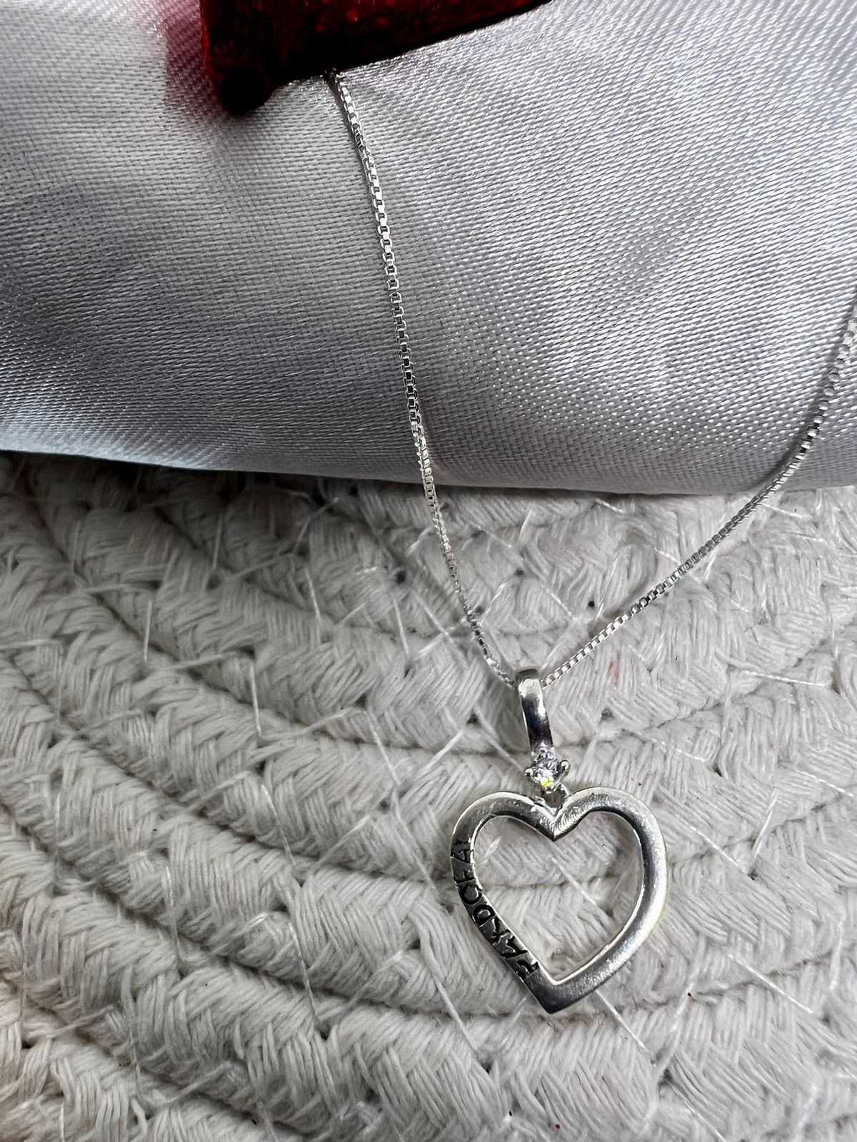 Conjunto Pingente + Colar e Brinco Coração Vazado Inspiração Pandora, Prata 925 - Imagem 2