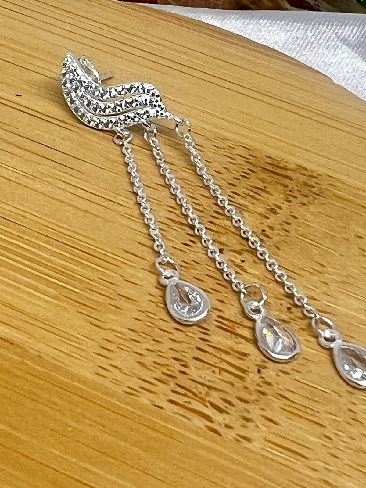 Brinco Gota Com Microzirconia Prata 925