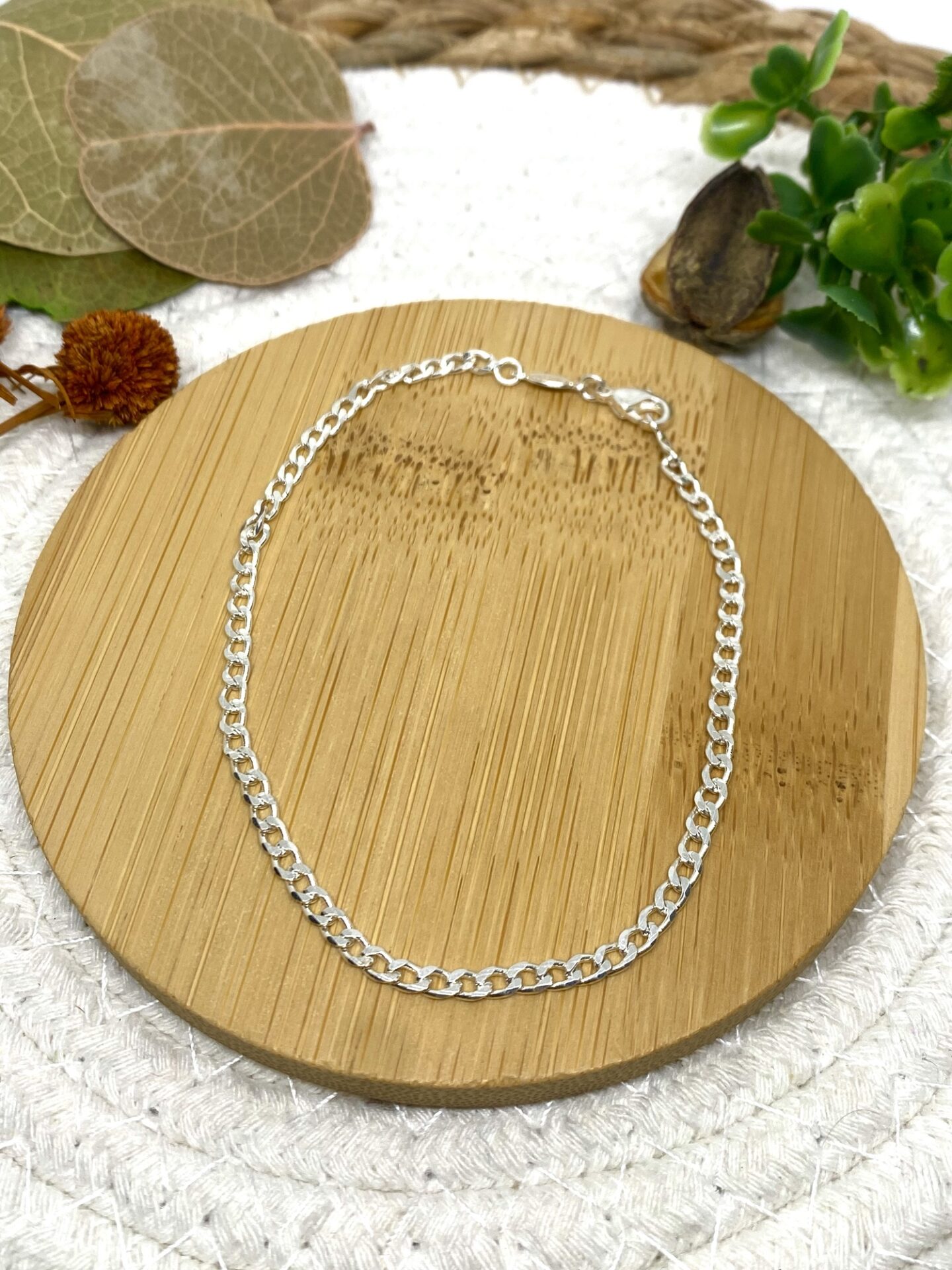 Pulseira Groumet Banhada a Prata 925