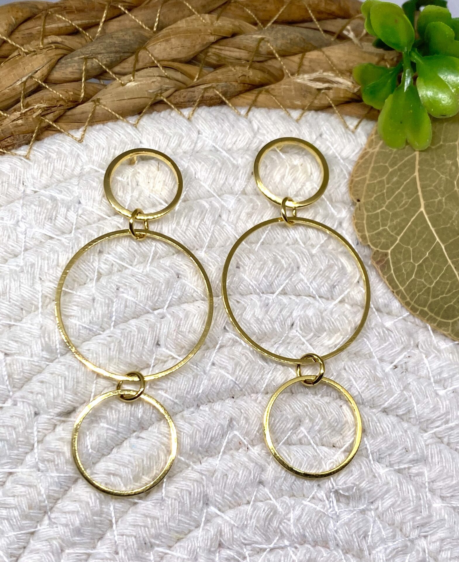 Brinco de Argolas, Banhado a Ouro 18k