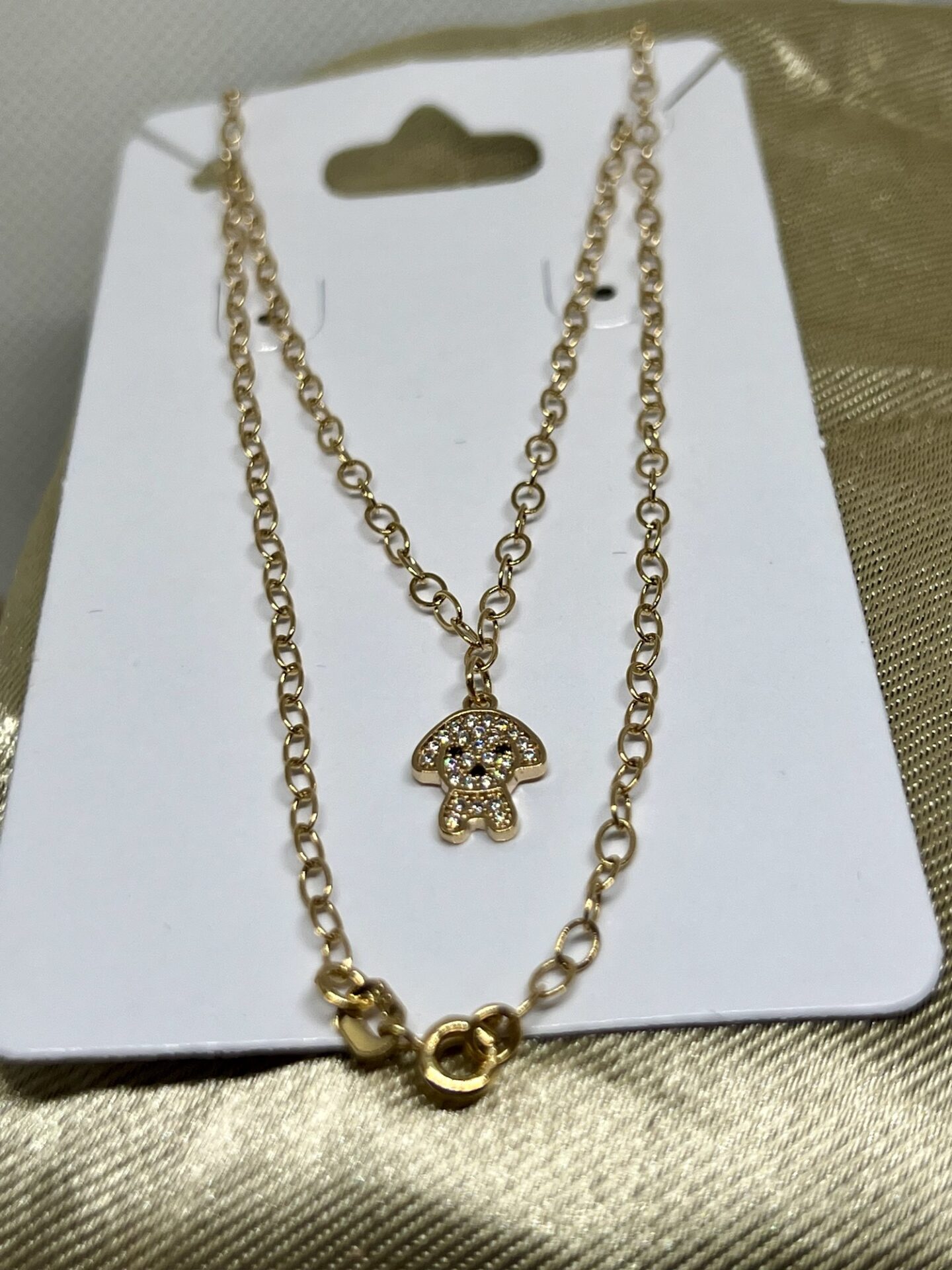Choker + Pingente de Doguinho Cravejado com Microzircônias banhado a Ouro18k