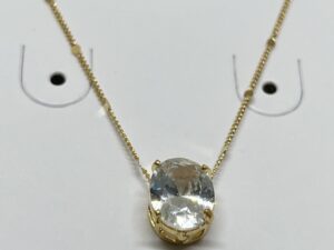 Colar + Pingente de Zircônia Branca Banhado a Ouro 18k