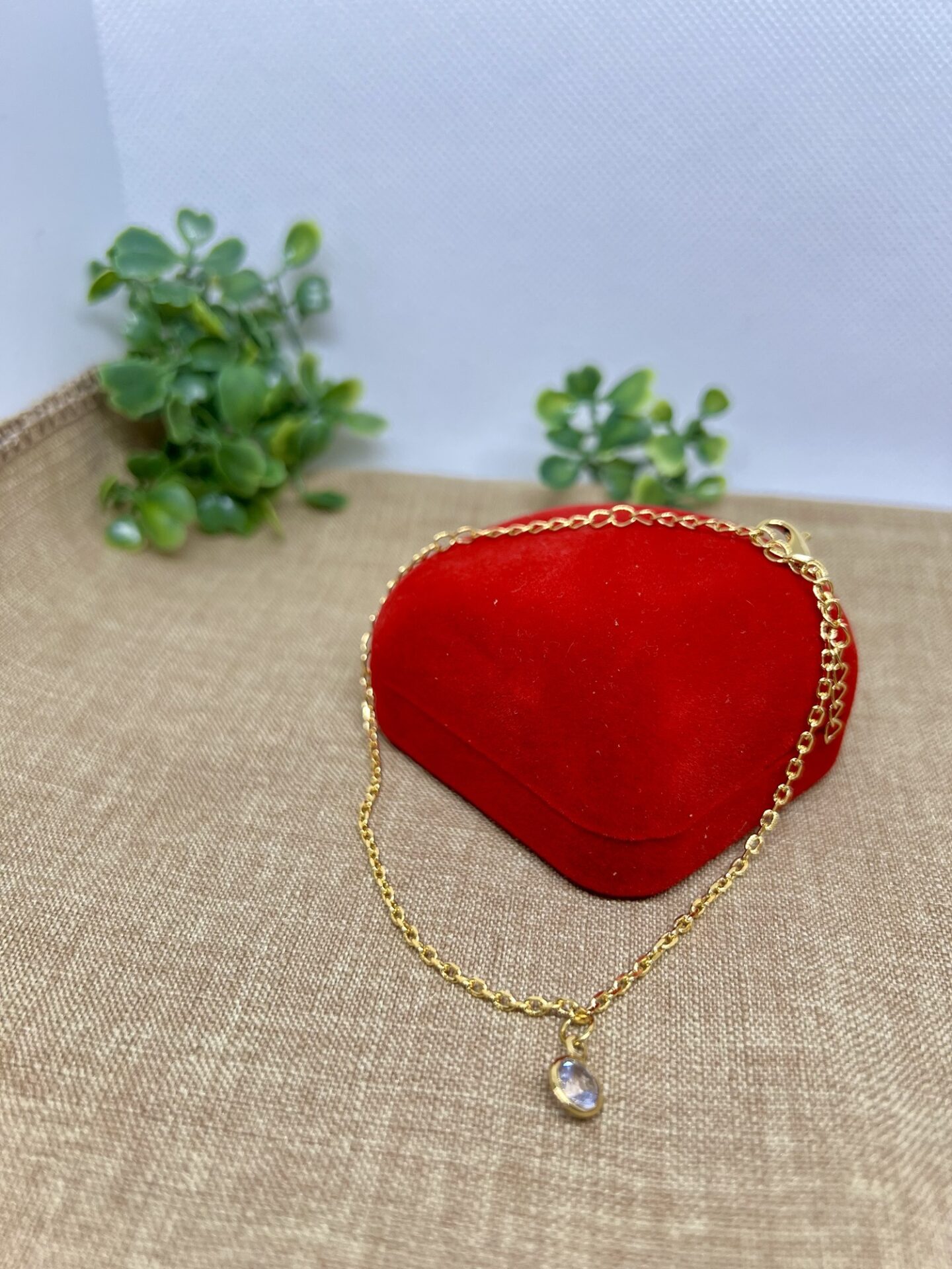 Tornozeleira Com Pingente de Zircônia Banhada a Ouro 18k