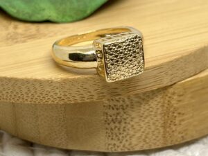 Anel vazado, banhado a ouro 18k