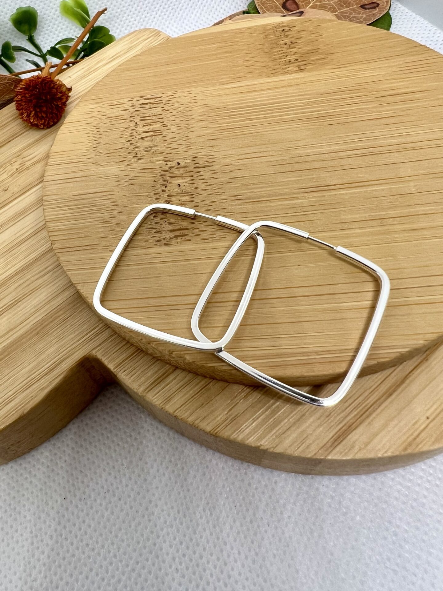 Argola Quadra em Prata 925