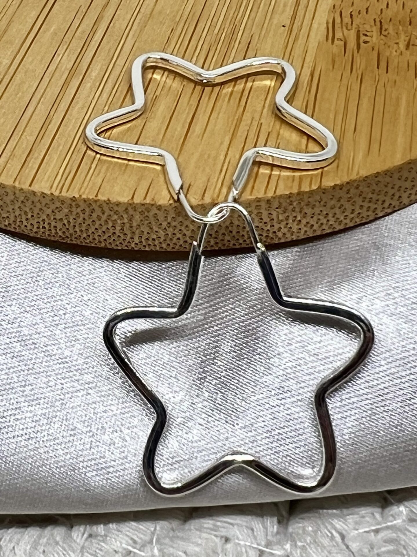 Brinco em Argola Estrela, Prata 925