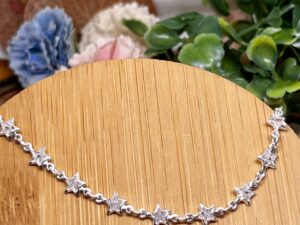 Colar com PingentesEstrela de Zircônia em Prata 925