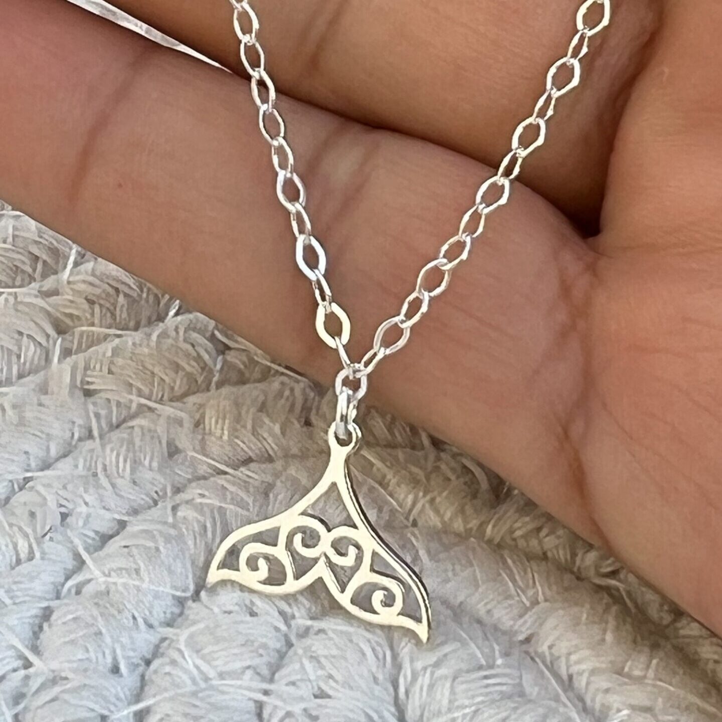 Pulseira com Pingente Rabo de Baleia Vazado Prata 925