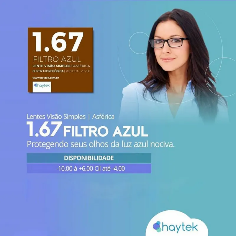 Lentes Haytek CR1.67 Visão Simples - Imagem 2