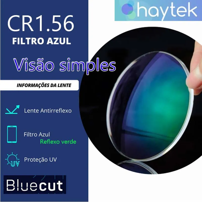 Haytek Visão Simples Acabada 1.56 Filtro Azul com Antirreflexo Residual Verde - Imagem 2